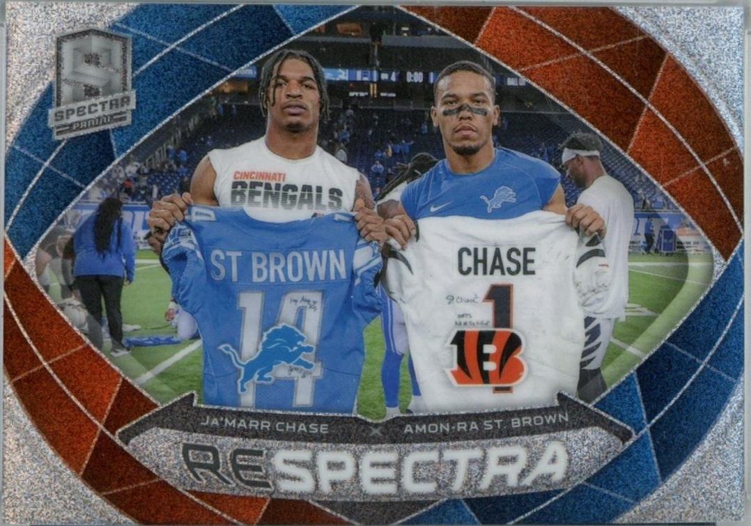 Amon-Ra St. Brown / Ja'Marr Chase #8 Football Cards 2023 Panini Spectra Respectra