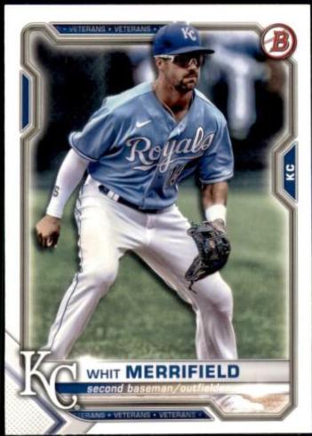 Whit Merrifield #1 Baseball Cards 2021 Bowman