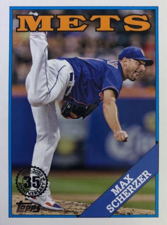 Max Scherzer #T88-2 Baseball Cards 2023 Topps Silver Pack 1988 35th Anniversary