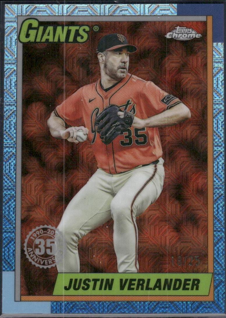 Justin Verlander #U90C-29 2025 Topps Update 1990 Chrome Baseball