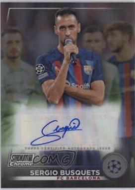 Sergio Busquets #CA-SB Soccer Cards 2022 Stadium Club Chrome UEFA Competitions Autographs