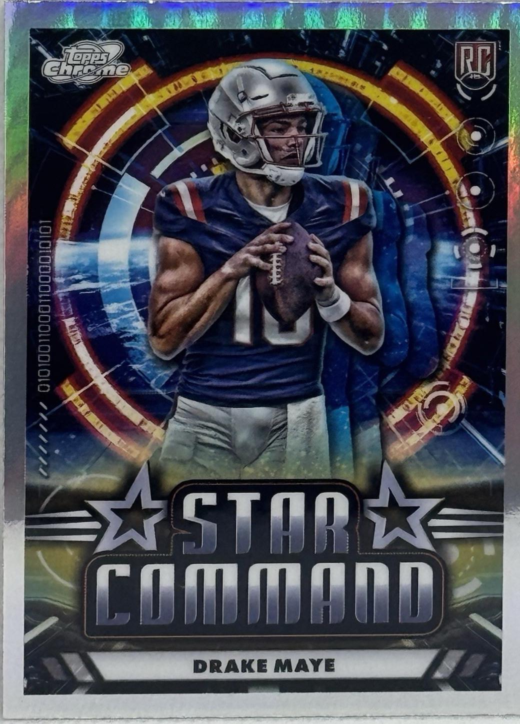 Drake Maye #SC-17 Football Cards 2024 Topps Cosmic Chrome Star Command