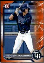 Carson Williams [Orange] #BD-14 Baseball Cards 2022 Bowman Draft Prices