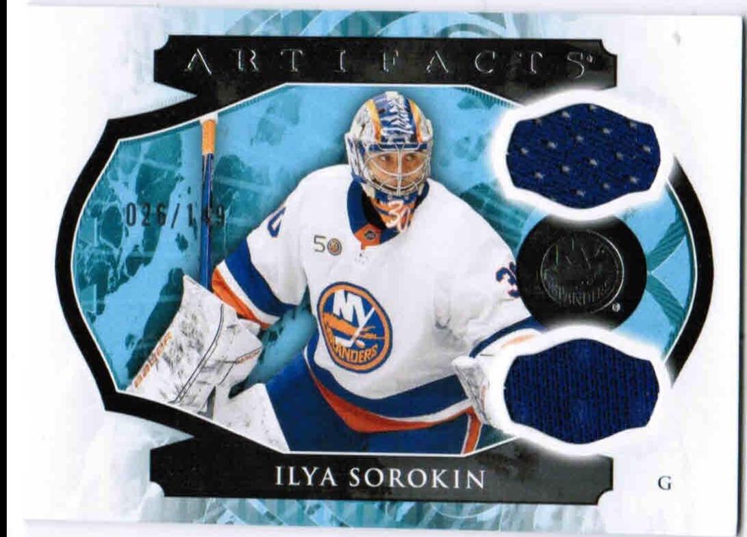 Ilya Sorokin #136 2023 Upper Deck Artifacts Horizontal Material Hockey