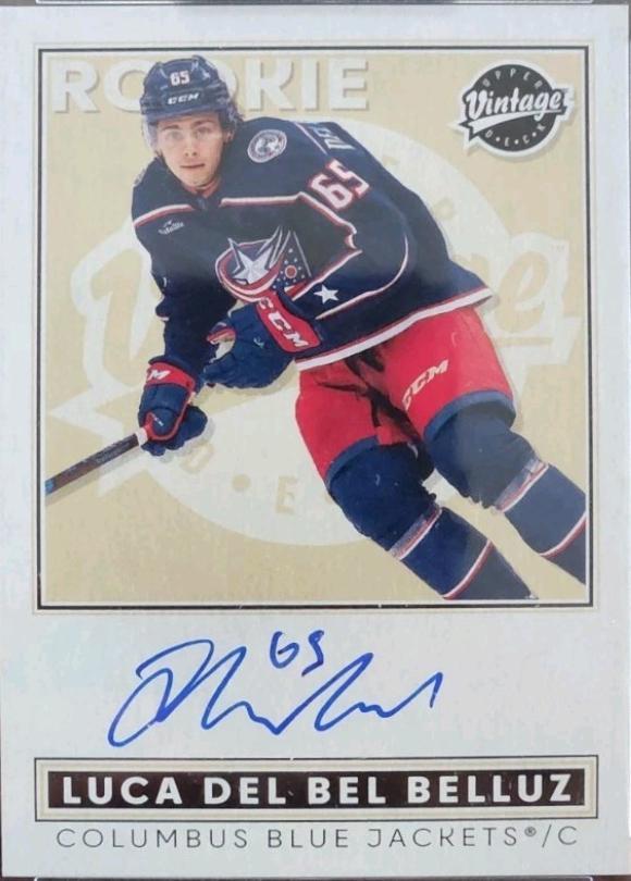 Luca Del Bel Belluz #VA-LD 2024 Upper Deck Clear Cut Vintage Autograph Hockey