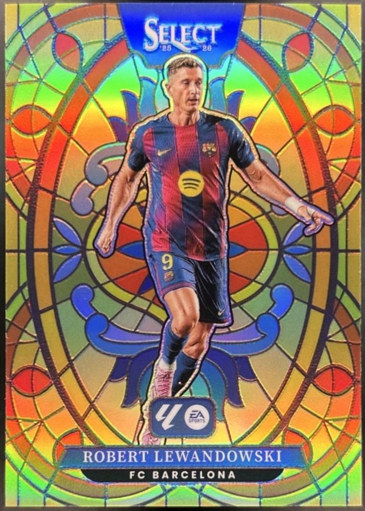 Robert Lewandowski #23 2025 Panini Select LA Liga Stained Glass