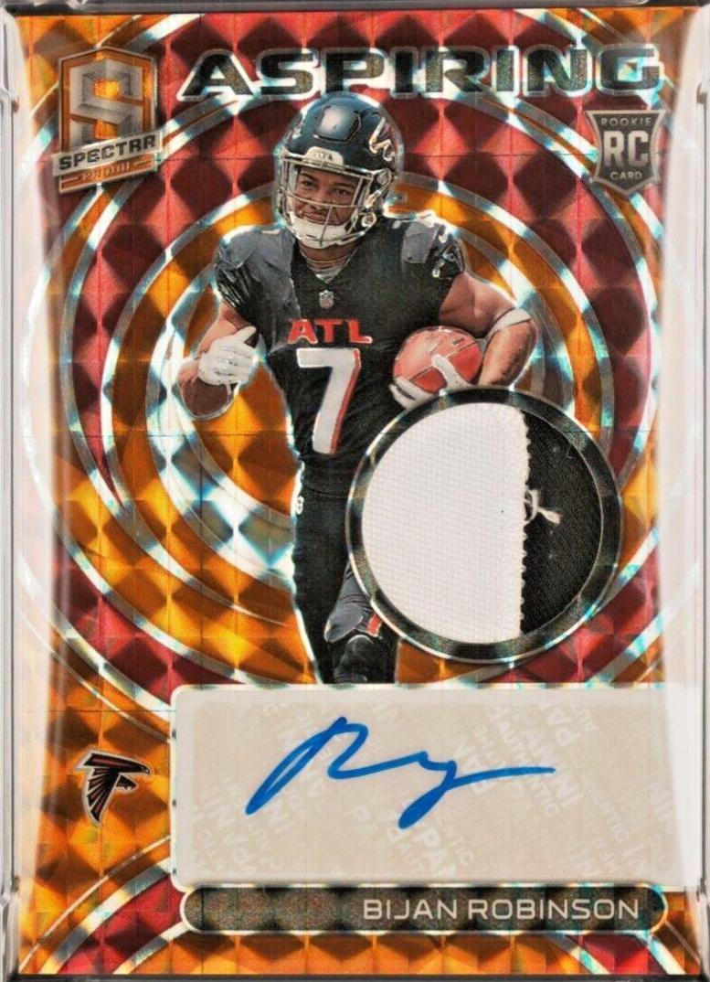 Bijan Robinson #39 Football Cards 2023 Panini Spectra Rookie Autograph Neon Orange