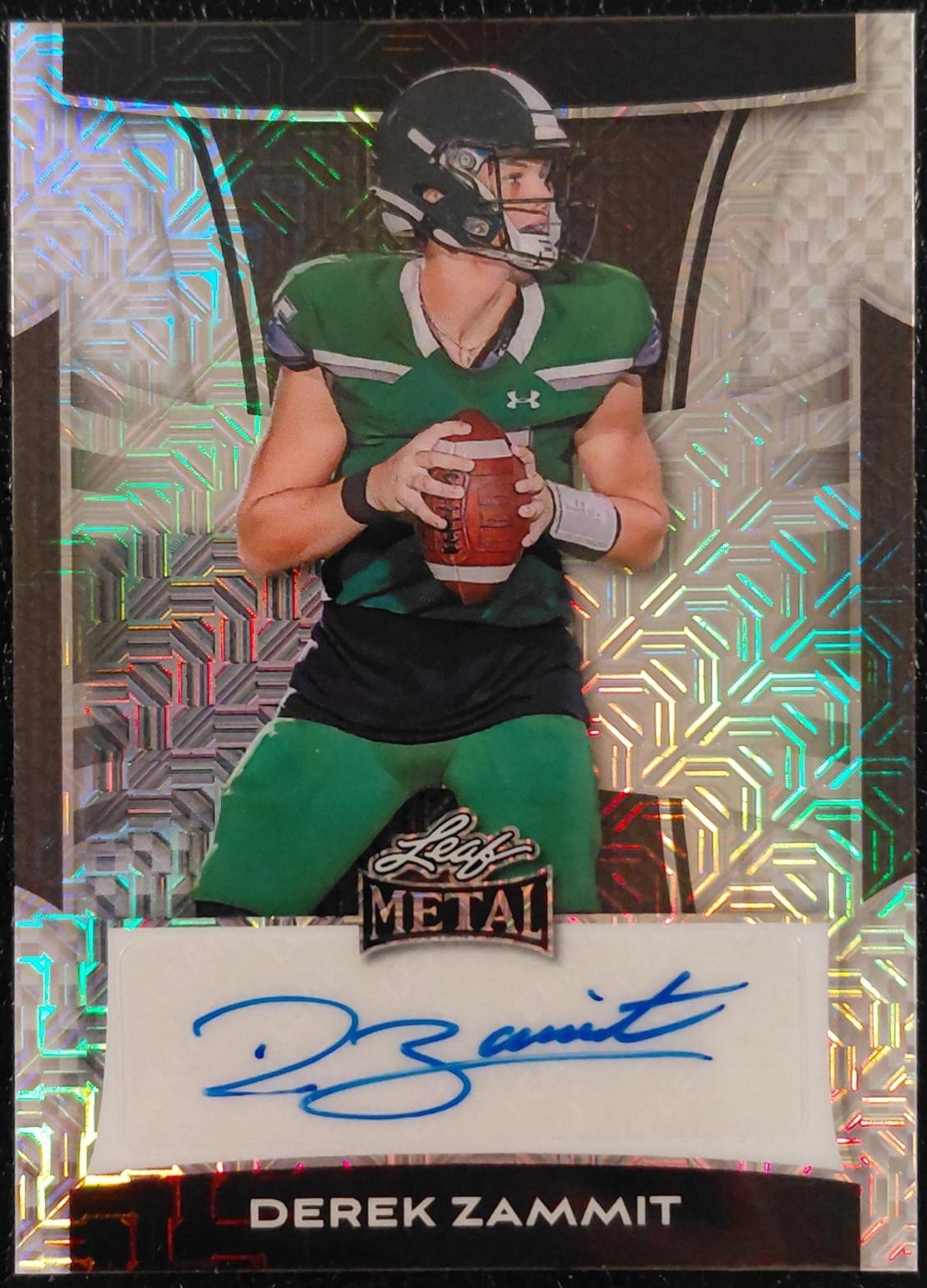 Derek Zammit #BA-DZ1 2025 Leaf Metal Base Autograph Football