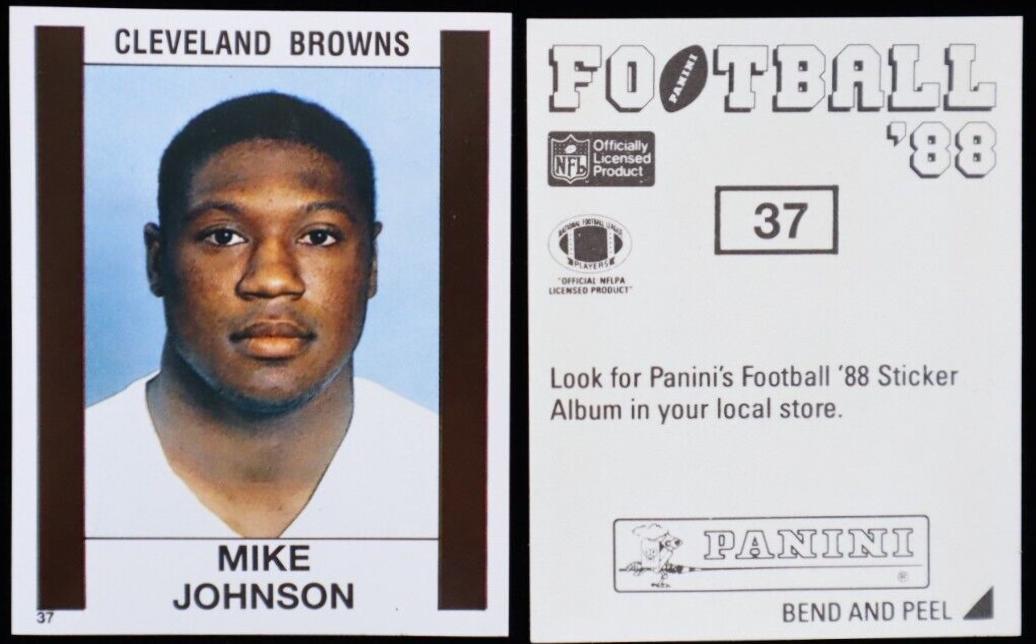 Mike Johnson #37 Football Cards 1988 Panini Sticker