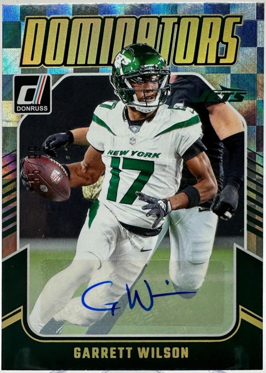 Garrett Wilson #22 Football Cards 2024 Panini Donruss Dominators Autograph