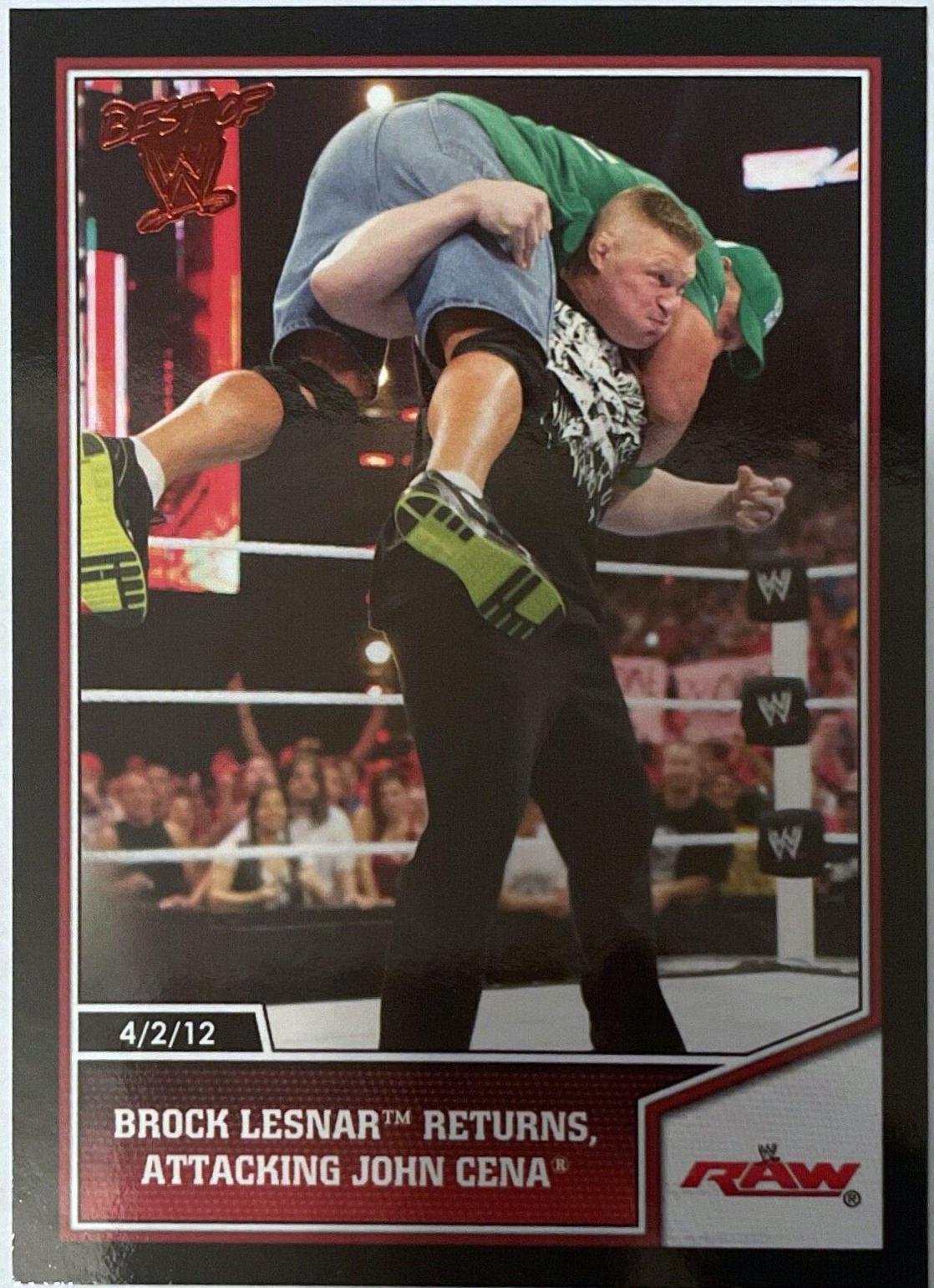 Brock Lesnar Returns, Attacking John Cena #2 Wrestling Cards 2013 Topps Best of WWE
