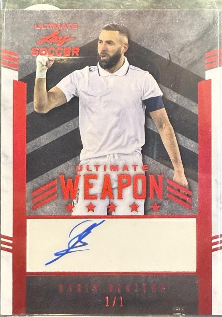 Karim Benzema #W-KB1 2022 Leaf Ultimate Weapon Autograph Soccer