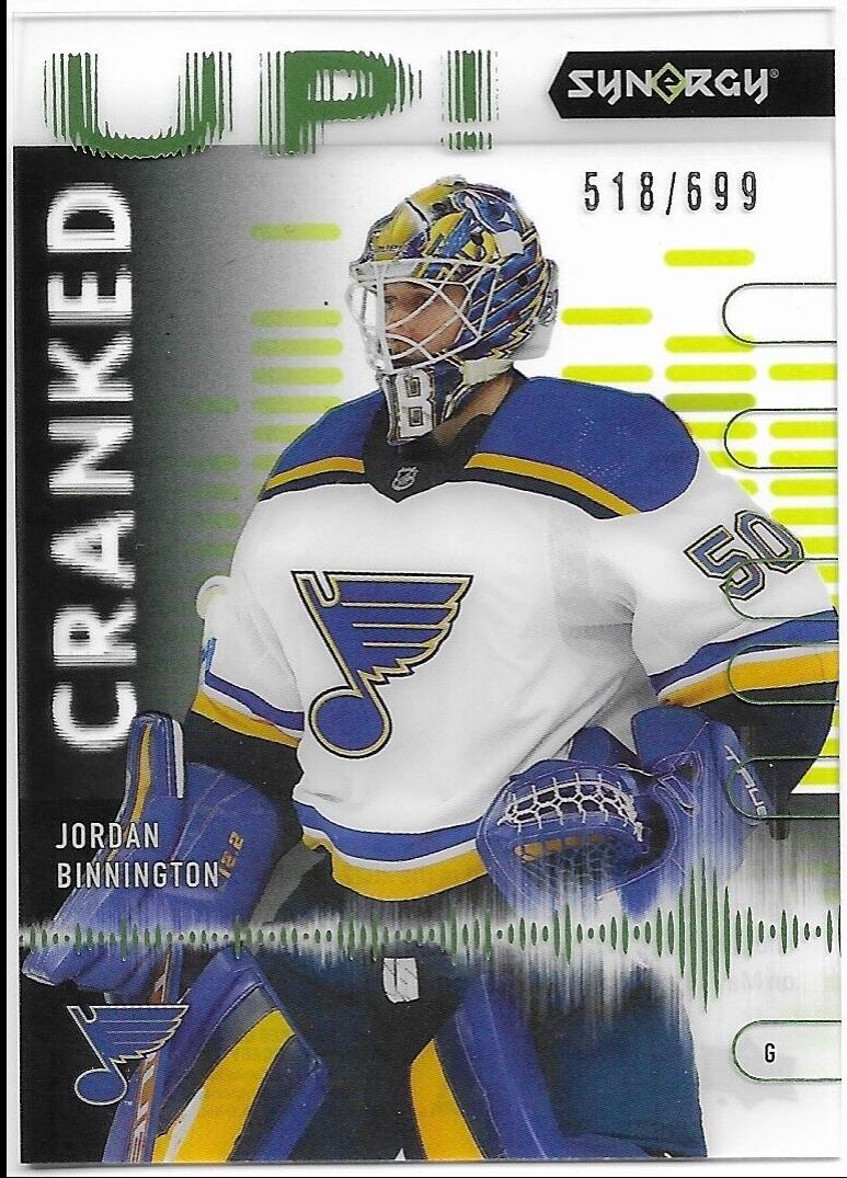 Jordan Binnington #CU-JB 2022-23 Upper Deck Synergy Hockey Cranked Up