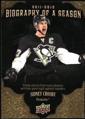 Sidney Crosby #BOS16 Hockey Cards 2011 Upper Deck Biography of A Season