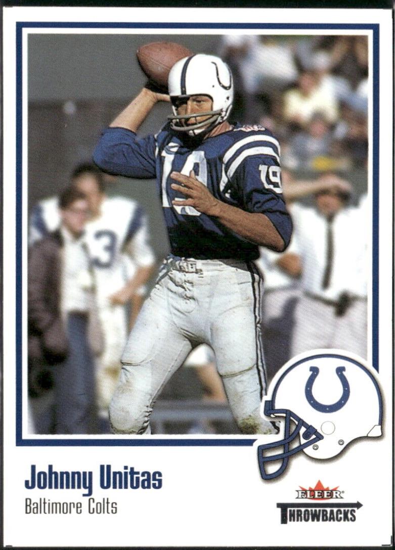 Johnny Unitas #51 Football Cards 2002 Fleer Throwbacks