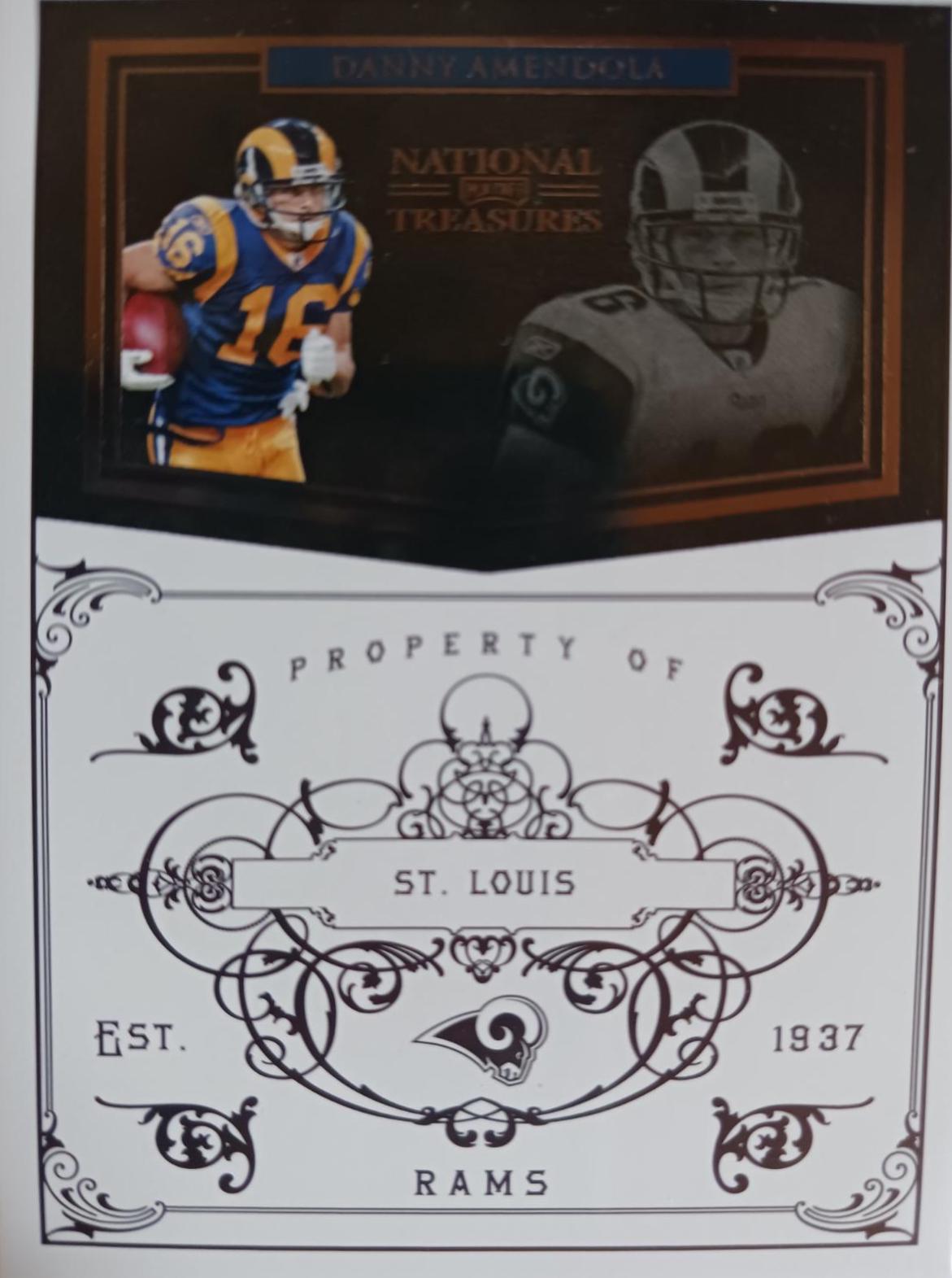 Danny Amendola #134 Football Cards 2010 Playoff National Treasures Emblems of the Hall