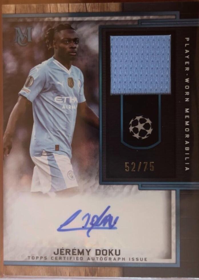 Jeremy Doku #MAR-JD 2023 Topps Museum Ucl Autograph Relic Soccer