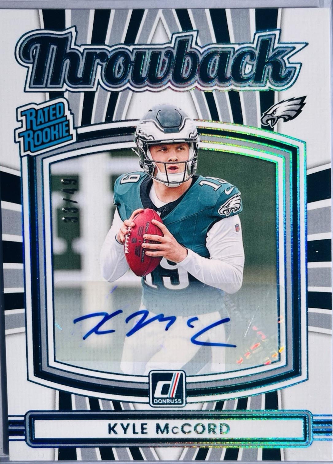 Kyle McCord #10 2025 Panini Donruss Rated Rookie Throwback Autograph Football