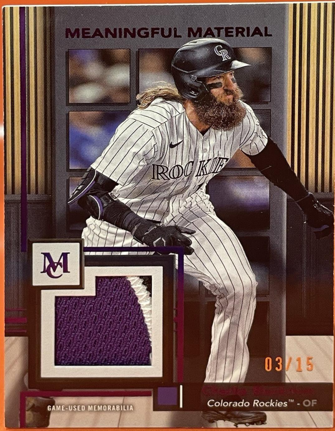 Charlie Blackmon #MMR-CBL Baseball Cards 2024 Topps Museum Collection Meaningful Material Relic