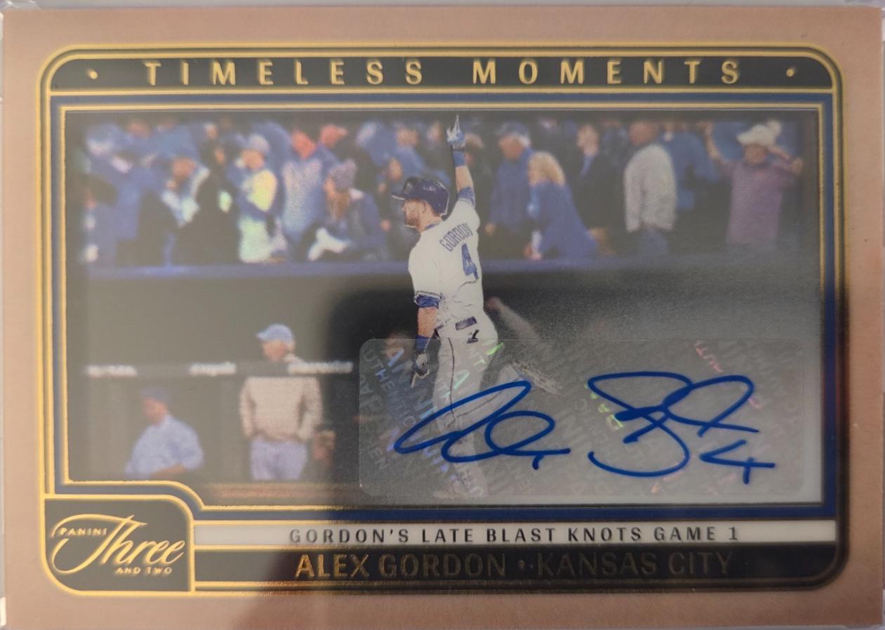 Alex Gordon #TMS-AG 2025 Panini Three And Two Timeless Moments Signature Baseball