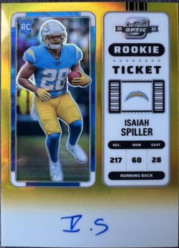 Isaiah Spiller [Rookie Ticket Autograph Gold] #120
