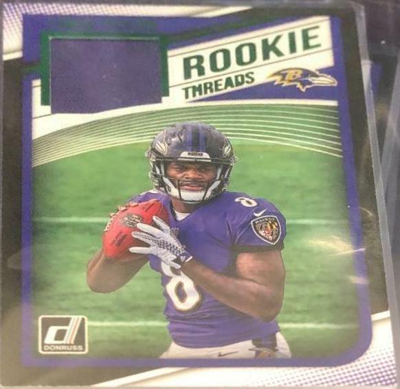 Lamar Jackson #17 Football Cards 2018 Donruss Rookie Threads