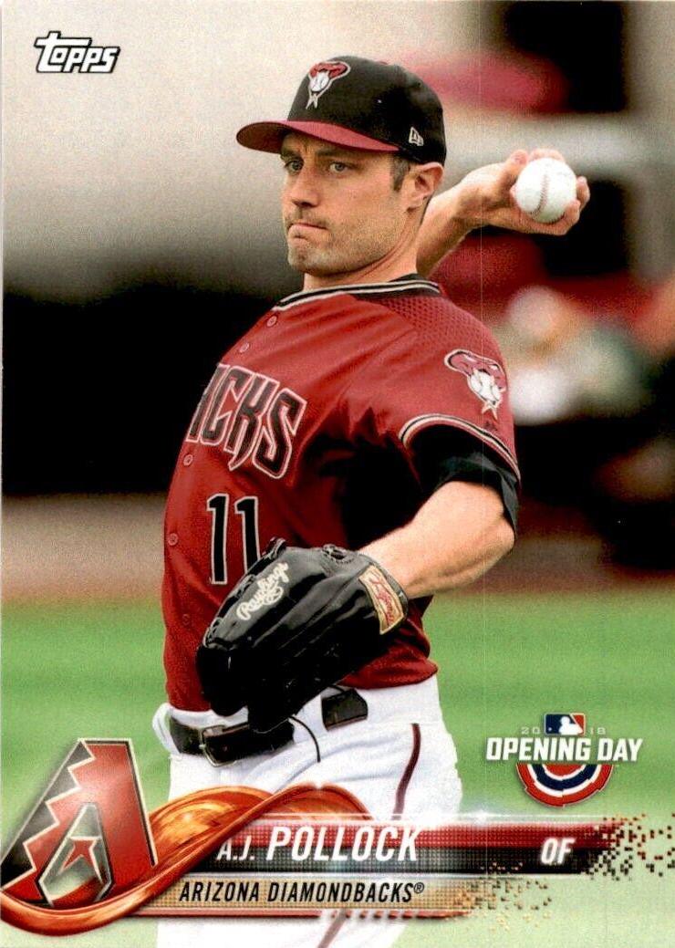A.J. Pollock #8 Baseball Cards 2018 Topps Opening Day
