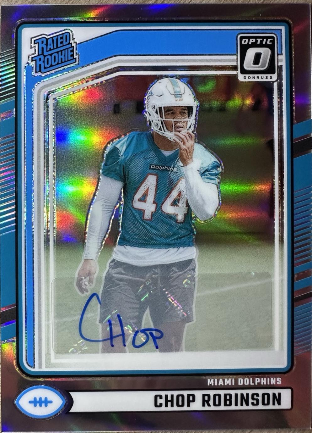 Chop Robinson #351 Football Cards 2024 Panini Donruss Optic Rated Rookie Preview Autograph