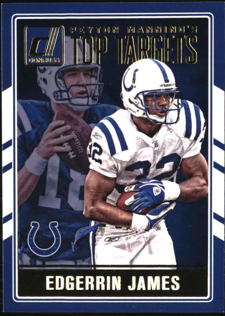 Edgerrin James #5 Football Cards 2016 Panini Donruss Optic Peyton Manning's Top Targets