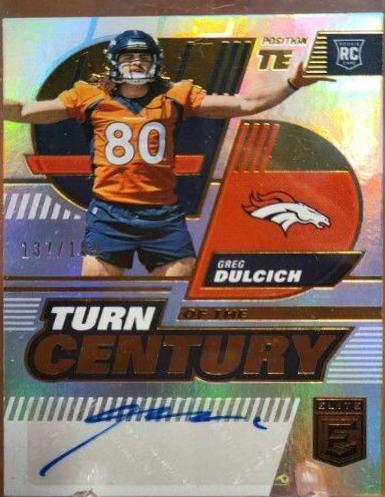 Greg Dulcich #TC-83 2022 Panini Donruss Elite Turn Of The Century Autographs Football