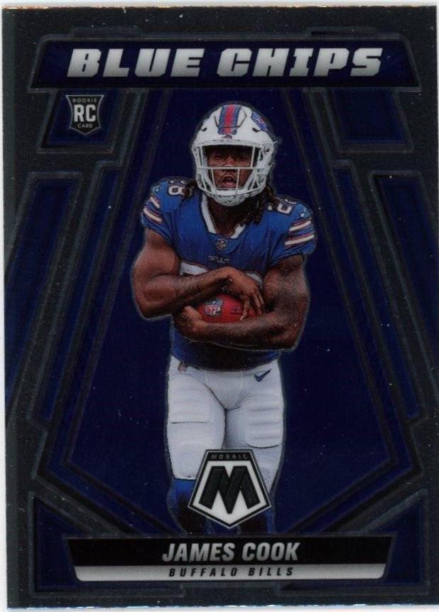 James Cook #BC-14 Football Cards 2022 Panini Mosaic Blue Chips
