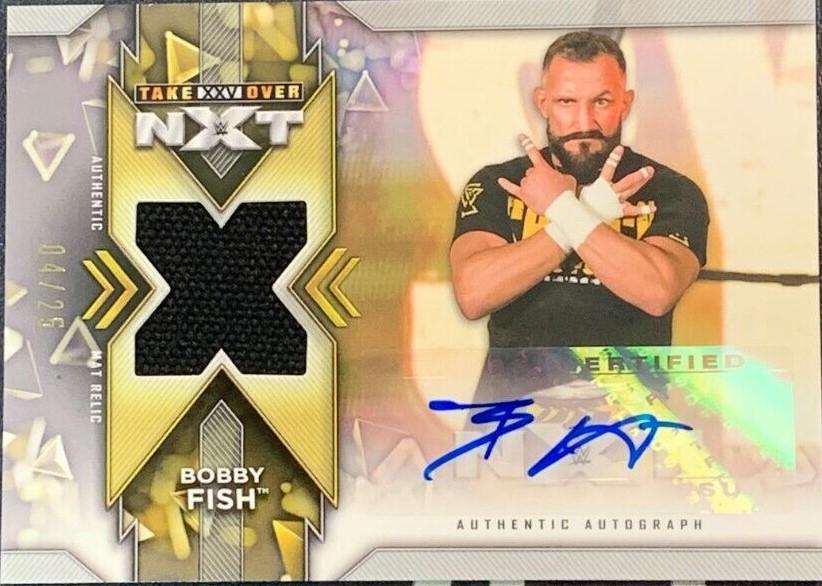 Bobby Fish #MRA-BF Wrestling Cards 2020 Topps WWE NXT Autograph Mat Relics