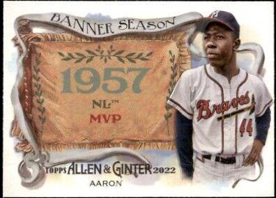 Hank Aaron #BS-17 Baseball Cards 2022 Topps Allen & Ginter Banner Seasons