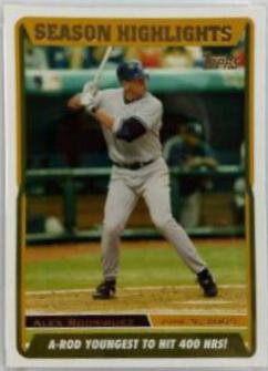 Alex Rodriguez #UH114 Baseball Cards 2005 Topps Updates & Highlights