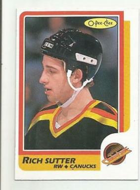 Rich Sutter #29 Hockey Cards 1986 O-Pee-Chee