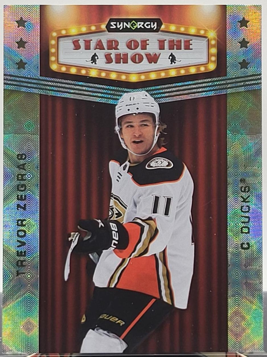 Trevor Zegras #SOS-17 Hockey Cards 2023 Upper Deck Synergy Star of the Show