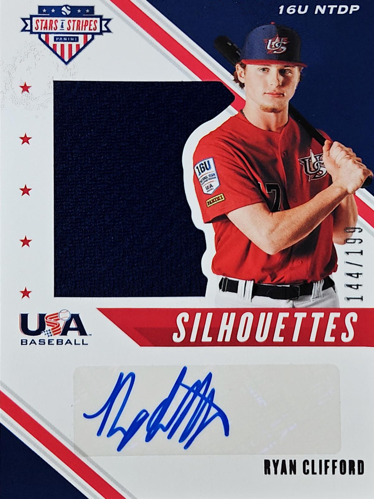Ryan Clifford #USJ-RY Baseball Cards 2020 Panini Stars & Stripes USA Silhouettes Signature Jerseys