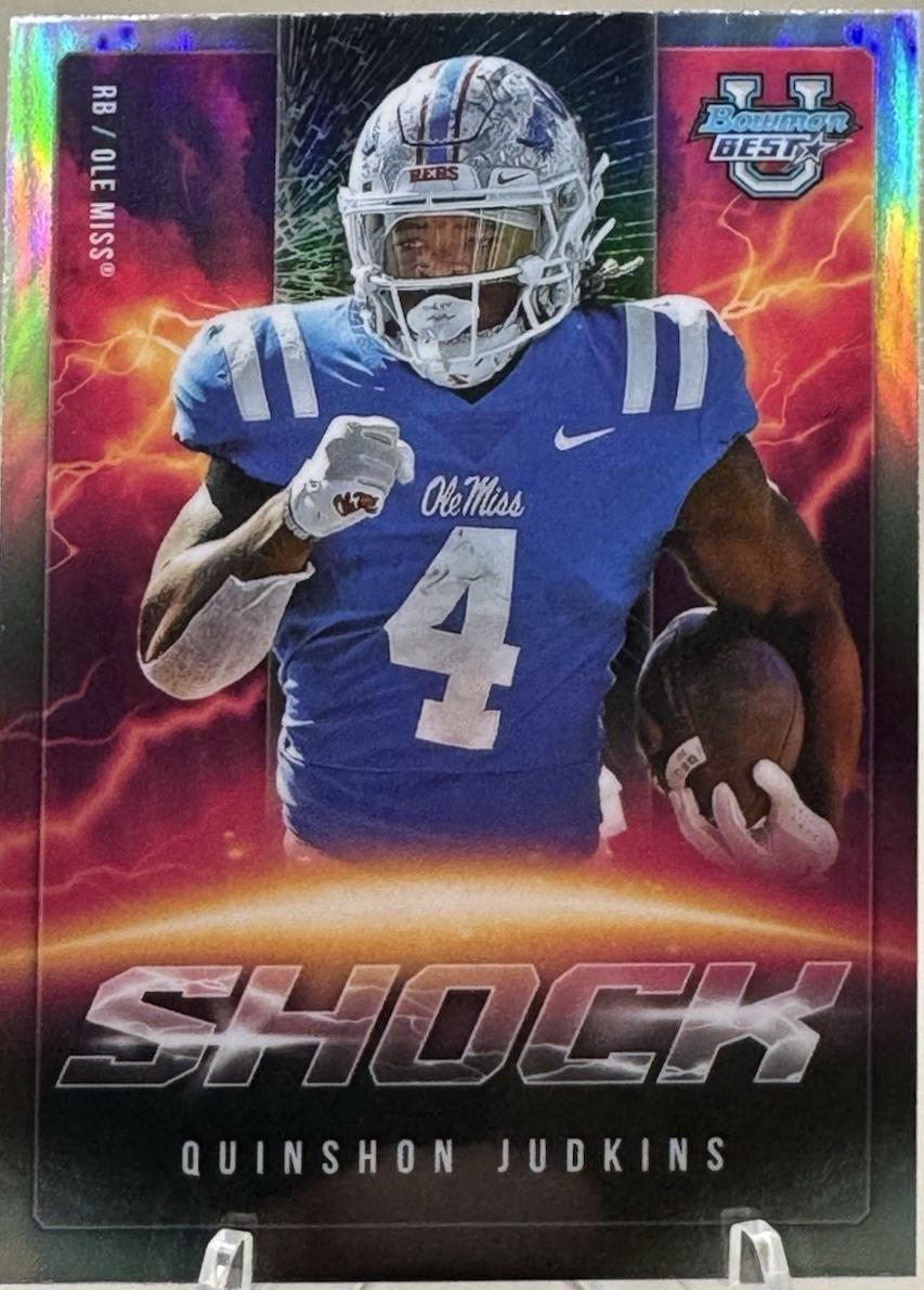 Quinshon Judkins #SA-6 Football Cards 2023 Bowman's Best University Shock and Awe