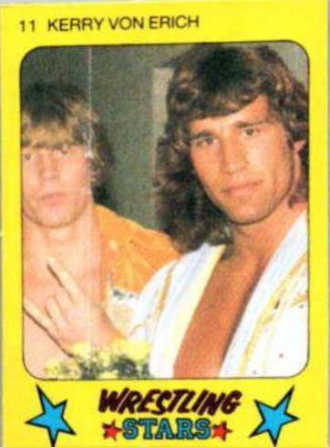 Kerry Von Erich #11 Wrestling Cards 1986 Monty Gum Wrestling Stars