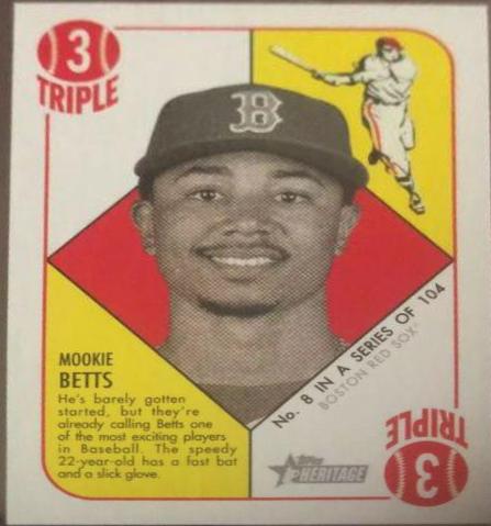 Mookie Betts #8 Baseball Cards 2015 Topps Heritage '51 Collection
