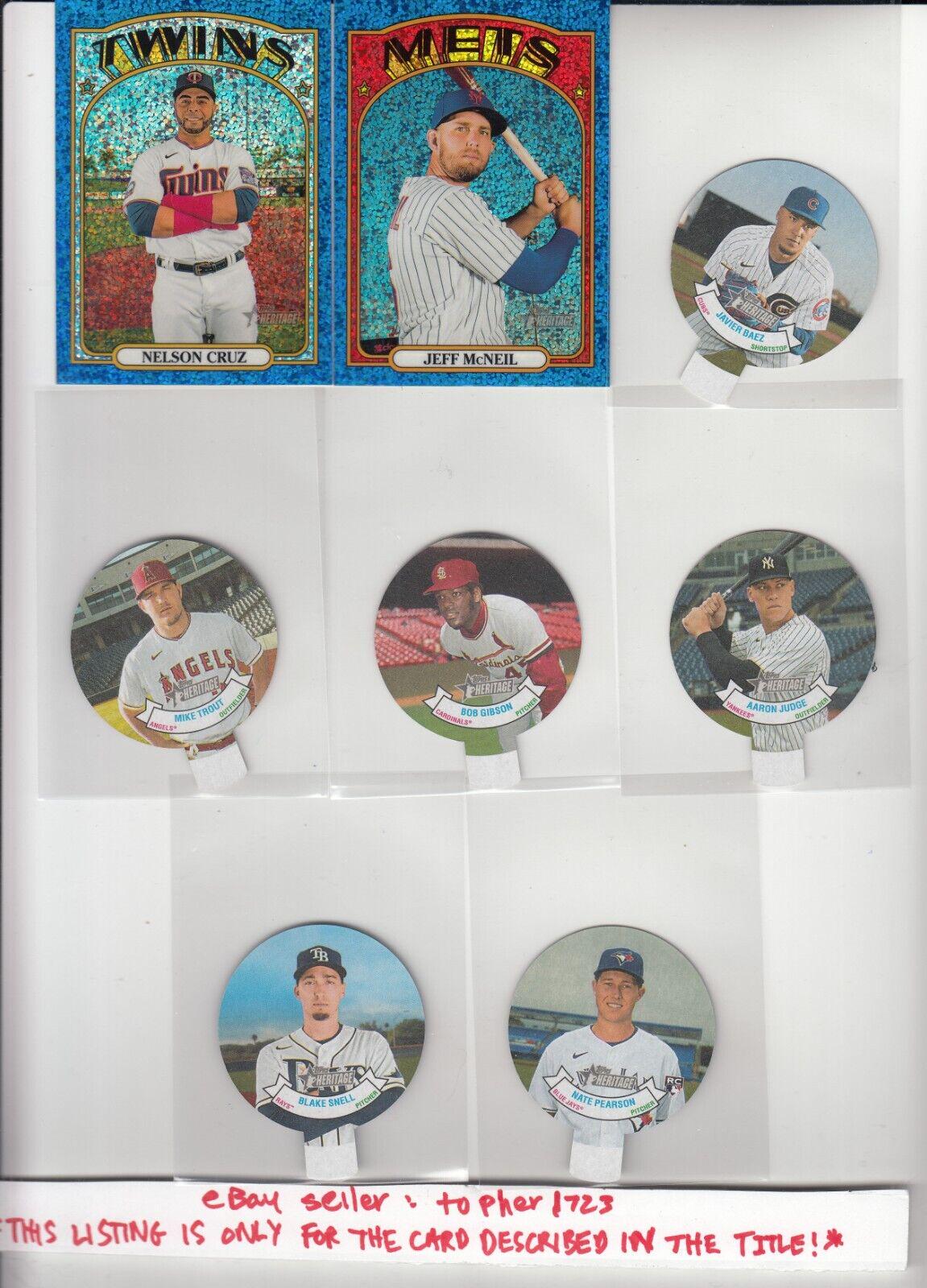 Javier Baez #1 Baseball Cards 2021 Topps Heritage 1972 Candy Lids