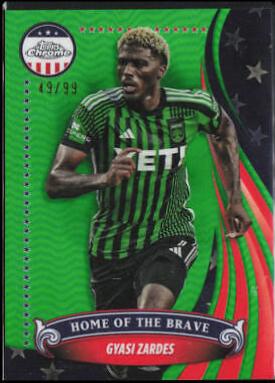 Gyasi Zardes [Green Refractor] #BR-14 Soccer Cards 2024 Topps Chrome MLS The Brave