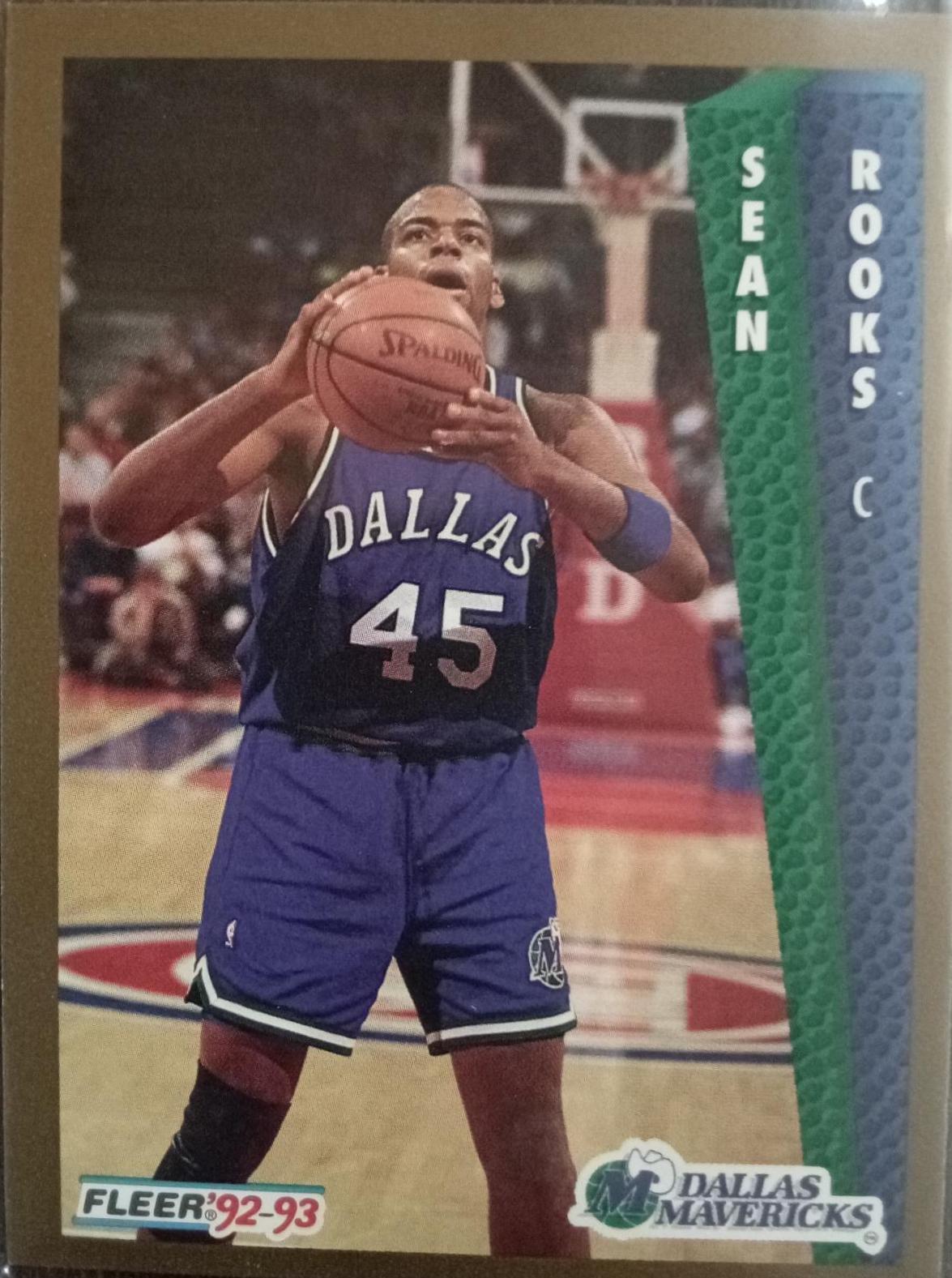 Sean Rooks #325 Basketball Cards 1992 Fleer