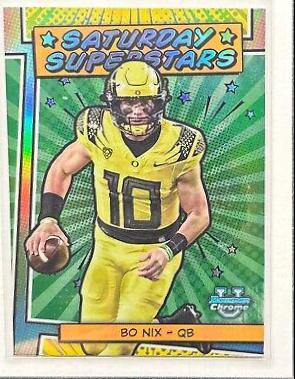 Bo Nix #SS-9 Football Cards 2023 Bowman Chrome University Saturday Superstars