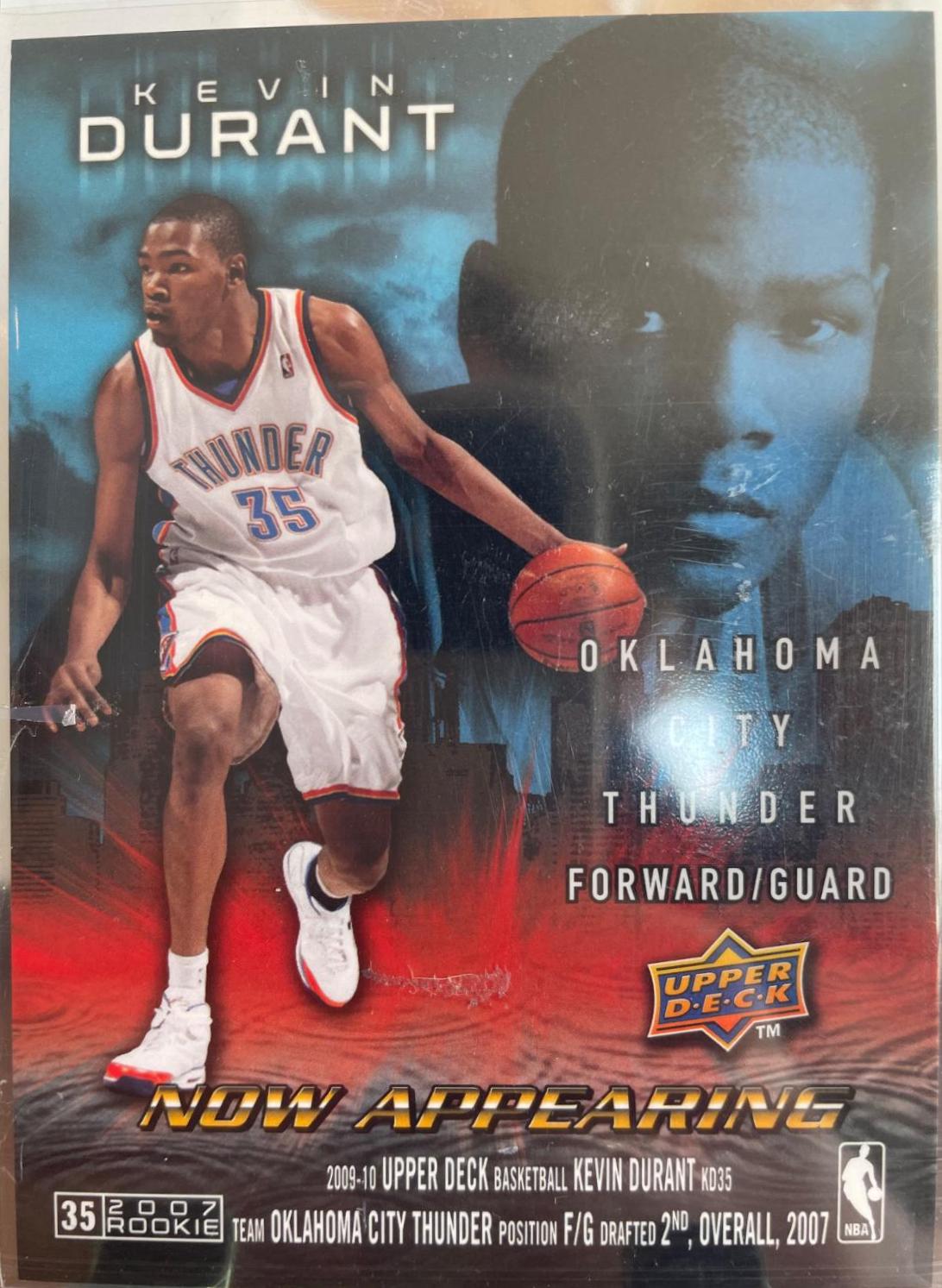 Kevin Durant #NA-7 Basketball Cards 2009 Upper Deck Now Appearing