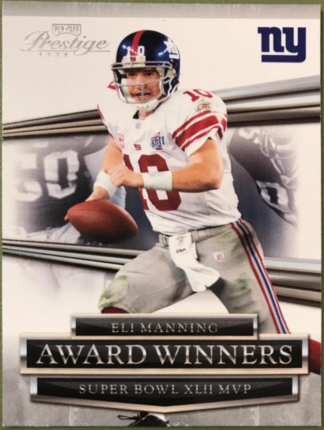 Eli Manning #AW-9 Football Cards 2008 Playoff Prestige Award Winners