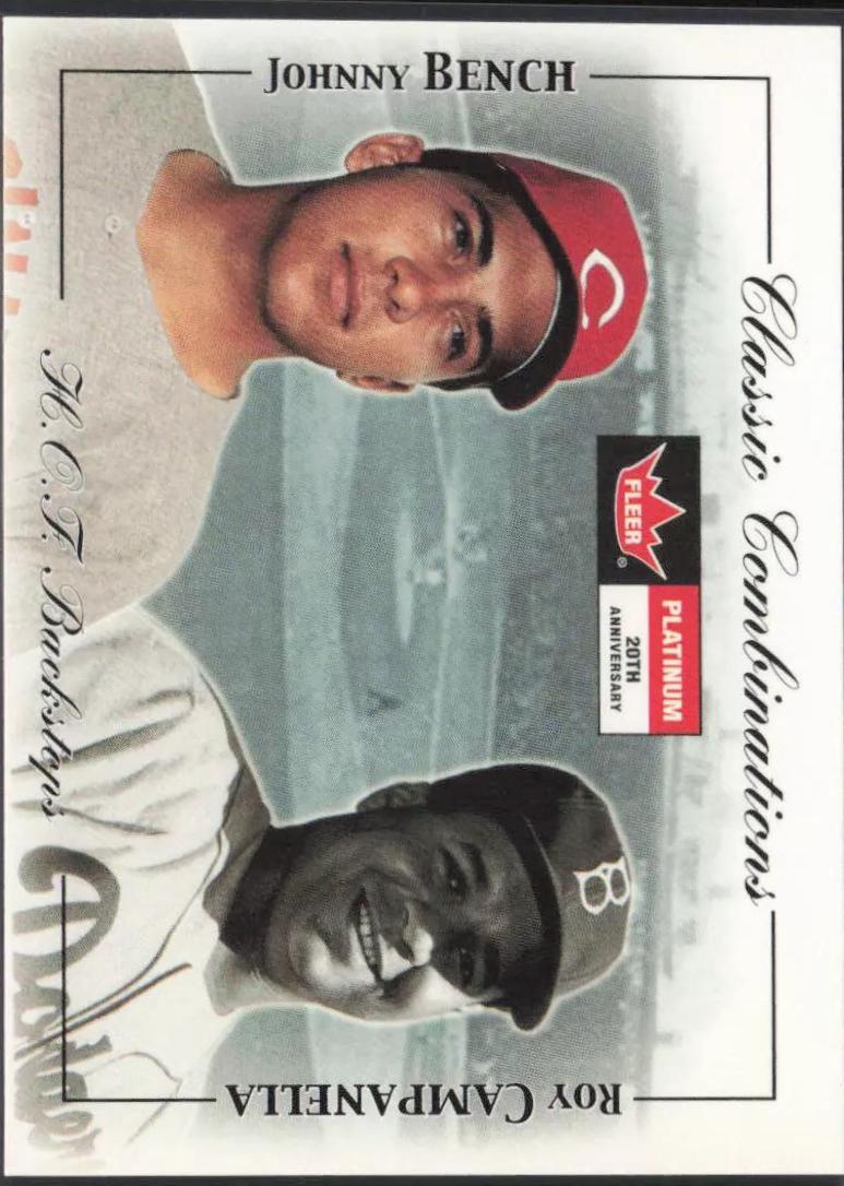 Johnny Bench / Roy Campanella #5 Baseball Cards 2001 Fleer Platinum Classic Combinations