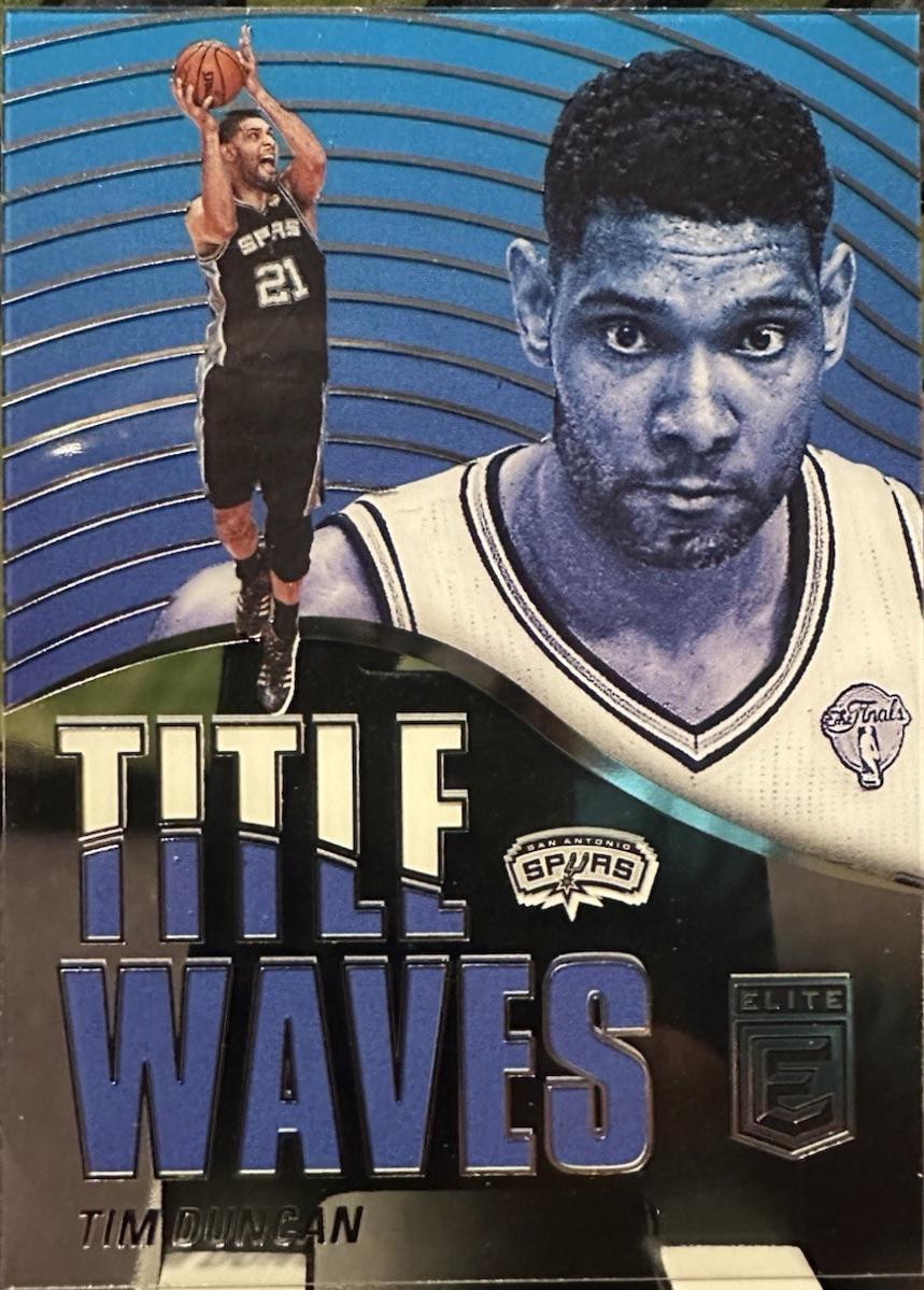 Tim Duncan #13 Basketball Cards 2021 Panini Donruss Elite Title Waves