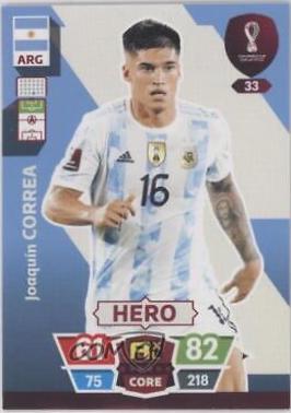 Joaquin Correa #33 Soccer Cards 2022 Panini Adrenalyn XL FIFA World Cup Qatar
