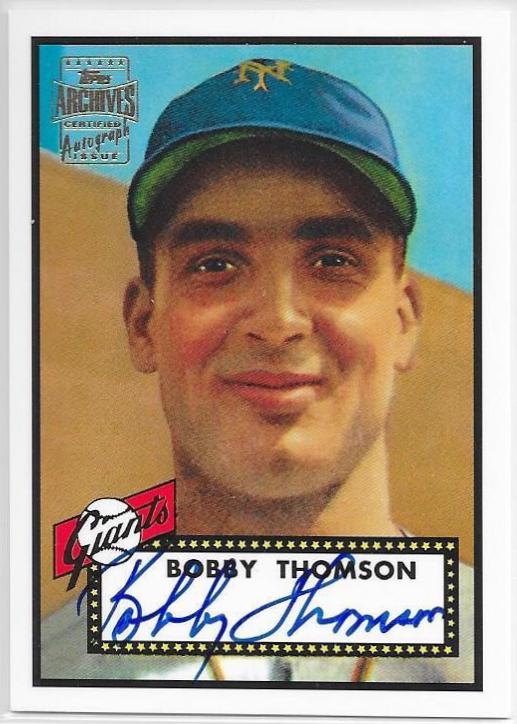 Bobby Thomson #32 Baseball Cards 2001 Topps Archives Autographs
